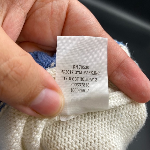 Janie and Jack infant 12-18 months white/blue sweater - Picture 4 of 8